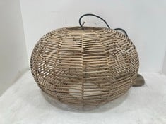 NKUKU NOKO WICKER ROUND PENDANT - NATURAL - SMALL 29 X 45CM DIAMETER (NP1001) RRP- £175