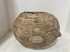 NKUKU NOKO WICKER ROUND PENDANT - NATURAL - SMALL 29 X 45CM DIAMETER (NP1001) RRP- £175