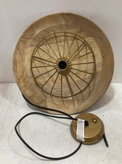 NKUKU CHAKAI WOOD & METAL PENDANT - NATURAL - LARGE (CP0501) RRP- £225