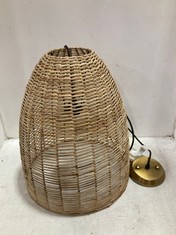 NKUKU NOKO WICKER CONICAL PENDANT - NATURAL - MEDIUM 47 X 40CM DIAMETER (NP0802) RRP- £175