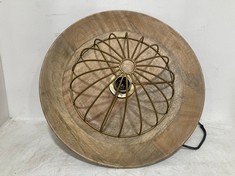 NKUKU NOKO WICKER ROUND PENDANT - NATURAL - SMALL 29 X 45CM DIAMETER (NP1001) RRP- £175