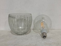 3 X NKUKU GLASS LAMP SHADES - CLEAR