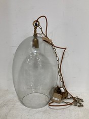 NKUKU OTORO GLASS PENDANT - CLEAR GLASS - OVAL LARGE 48 X 31CM DIAMETER (OP1402) RRP- £250