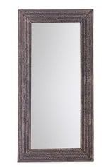 DARK WOODEN FRAMED MIRROR (CRACKED GLASS)