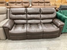 LAY-Z-BOY STATEN 3 SEATER STATIC SOFA MAHOGANY LEATHER RRP- £2,199