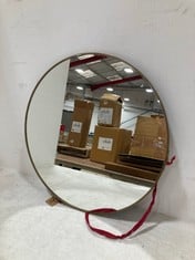 2 X NKUKU KIKO ROUND MIRRORS - ANTIQUE BRASS - LARGE 0.5X38CM DIAMETER (KM0804) TOTAL RRP- £120