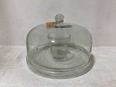 NKUKU BANJARA DOME CAKE STAND - CLEAR - ONE SIZE (BS1101) RRP- £80