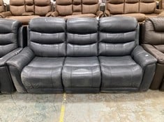 LAY-Z-BOY SHERIDEN 3 SEATER POWER MEZZO SOFA NAVY LEATHER RRP- £1,749