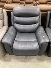 LAY-Z-BOY SHERIDAN POWER RECLINER MEZZO CHAIR NAVY LEATHER RRP- £1,339