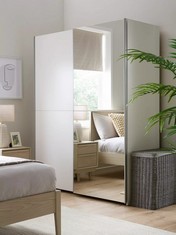 NICO 150CM SLIDING WARDROBE WHITE/MIRROR BOXES 1-5 (KERBSIDE PALLET DELIVERY)