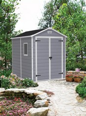 KETER MANOR 6X8 GARDEN STORAGE SHED RRP- £685 (KERBSIDE PALLET DELIVERY)