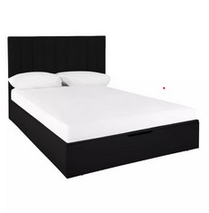 NOVA FAUX LEATHER KING BED FRAME BLACK BOXES 1-4 (KERBSIDE PALLET DELIVERY)