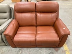 LAY-Z-BOY POWER RECLINER 2 SEATER SOFA DARK TAN LEATHER