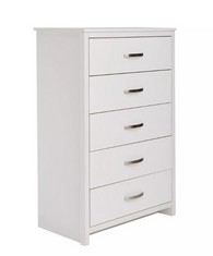 ELY 5 DRAWER CHEST WHITE RRP- £149