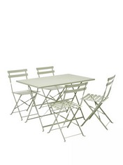 IBIZA 4 SEATER DINING SET ONE COLOUR (GREEN) BOXES 1-2