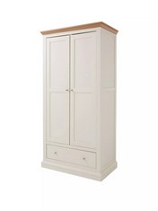 HANNA 2 DOOR 1 DRAWER WARDROBE CREAM/OAK BOXES 1-2