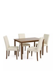 PRIMO 120CM & 4 CHAIRS CREAM BOXES 1-2