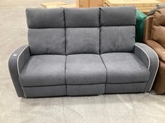 BOSTON STYLE MANUAL 3 SEATER RECLINER SOFA IN SLATE RRP- £539.99