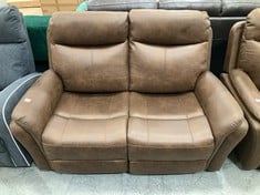 MONTE POWER RECLINER 2 SEATER SOFA IN BROWN FAUX SUEDE RRP- £699