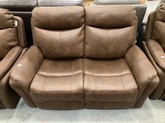 MONTE POWER RECLINER 2 SEATER SOFA IN BROWN FAUX SUEDE RRP- £699