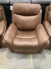 MONTE POWER RECLINER ARMCHAIR IN BROWN FAUX SUEDE RRP- £399