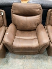 MONTE POWER RECLINER ARMCHAIR IN BROWN FAUX SUEDE RRP- £399