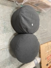 2 X ROUND BEAN BAGS IN DARK GREY FABRIC