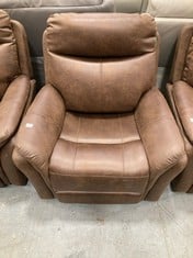 MONTE POWER RECLINER ARMCHAIR IN BROWN FAUX SUEDE RRP- £399