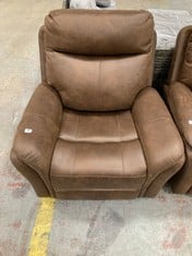 MONTE MANUAL RECLINER ARMCHAIR IN BROWN FAUX SUEDE RRP- £399