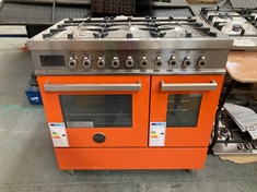 BERTAZZONI PRO906MFEDART 90CM PRO SERIES RANGE COOKER IN ORANGE RRP- £4,197