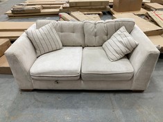 NATURAL FABRIC 2 SEATER SOFA WITH SCATTER CUSIONS