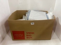 BOX OF ASSORTED JOHN LEWIS HOUSEHOLD ITEMS TO INCLUDE COTTON 200 X 200 CM DUVET COVER SET IN BEES