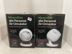 2 X MEACO - MEACO FAN 360 PERSONAL AIR CIRCULATOR - WHITE - TOTAL RRP £110