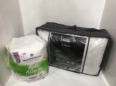 FEELS LIKE DOWN COTTON PILLOWS - 2 PACK TO INCLUDE SLUMBERDOWN ANTI-ALLERGY SINGLE DUVET