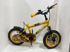 PEDAL PALS DIGGER 12 INCH KIDS BIKE - YELLOW AND BLACK