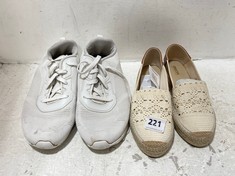 GEOX LAMPEDUSA WOMEN'S ESPADRILLES - LIGHT TAUPE UK 5 - RRP £100 TO INCLUDE SKECHERS BOBS WOMEN'S TRAINERS IN WHITE - UK 8