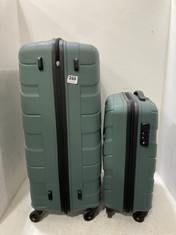 2 X AMERICAN TOURISTER HARD SHELL SUITCASES - SMALL AND LARGE - DARK KHAKI