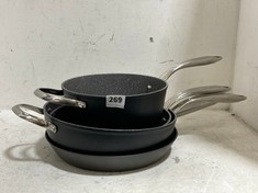 4 X ASSORTED PANS/SAUCEPANS TO INCLUDE ANOLON PROFESSIONAL 28CM NON-STICK FRYING PAN