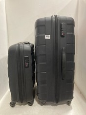 2 X AMERICAN TOURISTER HARD SHELL SUITCASES - BLACK - SMALL AND LARGE