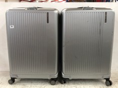 2 X LARGE SAMSONITE HARD SHELL SUITCASES IN SILVER