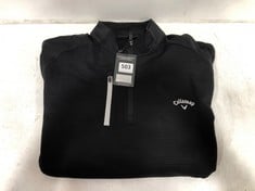 CALLAWAY MEN'S 1/4 ZIP GOLF SWEATER PEACOAT IN BLACK - SIZE L