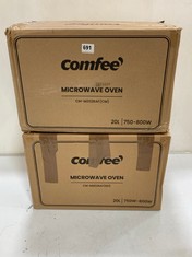 2 X COMFEE MICROWAVE OVENS - MODEL NO.: CM-M202RAF(RD) / CM-M202RAF(CM)