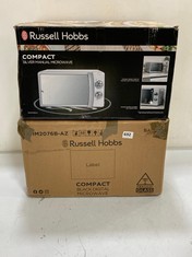 RUSSELL HOBBS COMPACT BLACK MICROWAVE MODEL NO.: RHM2076B-AZ TO INCLUDE RUSSELL HOBBS 17L SILVER MICROWAVE MODEL NO.: RHMM701S-M