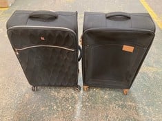 2 X IT LUGGAGE LARGE SUITCASES - BLACK/ROSE GOLD AND BLACK/BROWN