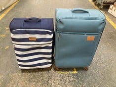 IT LUGGAGE LARGE SUITCASE - TEAL/BROWN TO INCLUDE IT LUGGAGE MEDIUM SUITCASE - NAVY/WHITE