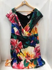 COAST PLUS PRINTED BARDOT MIDI DRESS SIZE 20