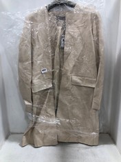 PAUL COSTELLOE LIVING LEATHER COAT KHAKI SIZE 16