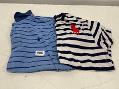 RALPH LAUREN T-SHIRT BLUE/WHITE STRIPE SIZE LG TO INCLUDE RALPH LAUREN POLO T-SHIRT BLUE STRIPE SIZE LG