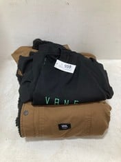 VANS SHERPA LINED JACKET BROWN SIZE XL TO INCLUDE VANS LONG SLEEVE SWEATSHIRT BLACK SIZE XXL