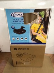 GLOBALKIDS I-SIZE BOOSTER CAR SEAT TO INCLUDE GRACO BOOSTER BASIC R129 BACKLESS BOOSTER CAR SEAT